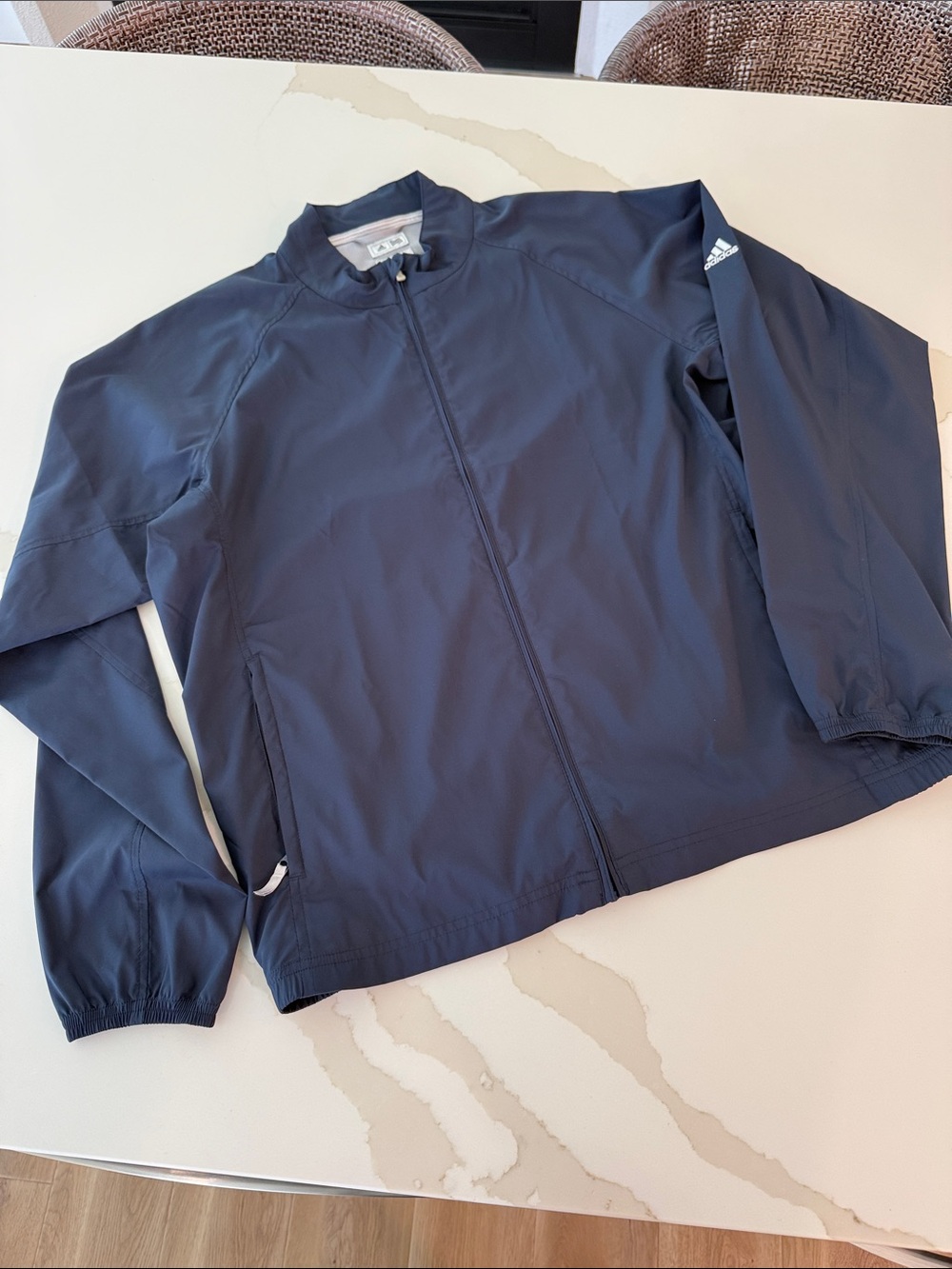adidas Navy Blue Women's Full-Zip Windbreaker Jacket